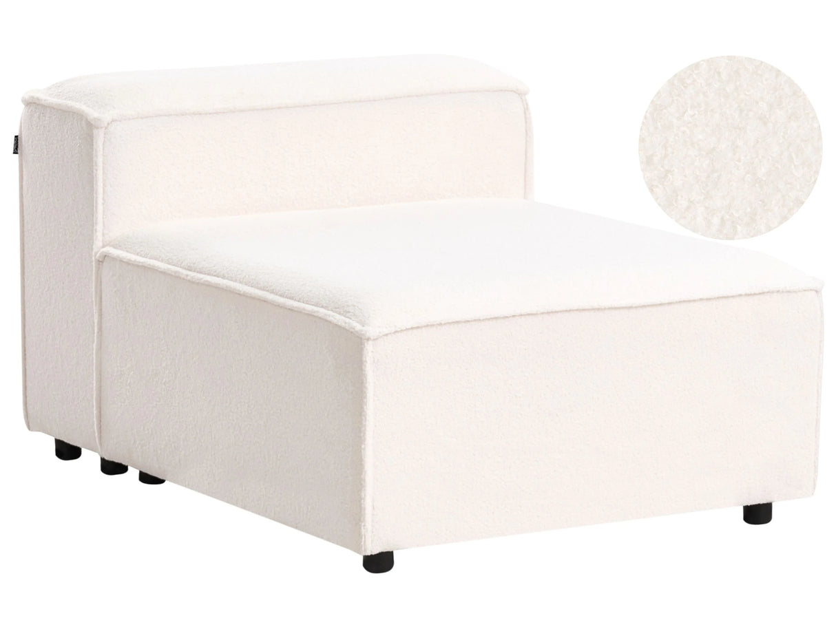 1-Seat Section Off-White Boucle Upholstered Chair Module Armless Piece Living Room Modern Design Beliani