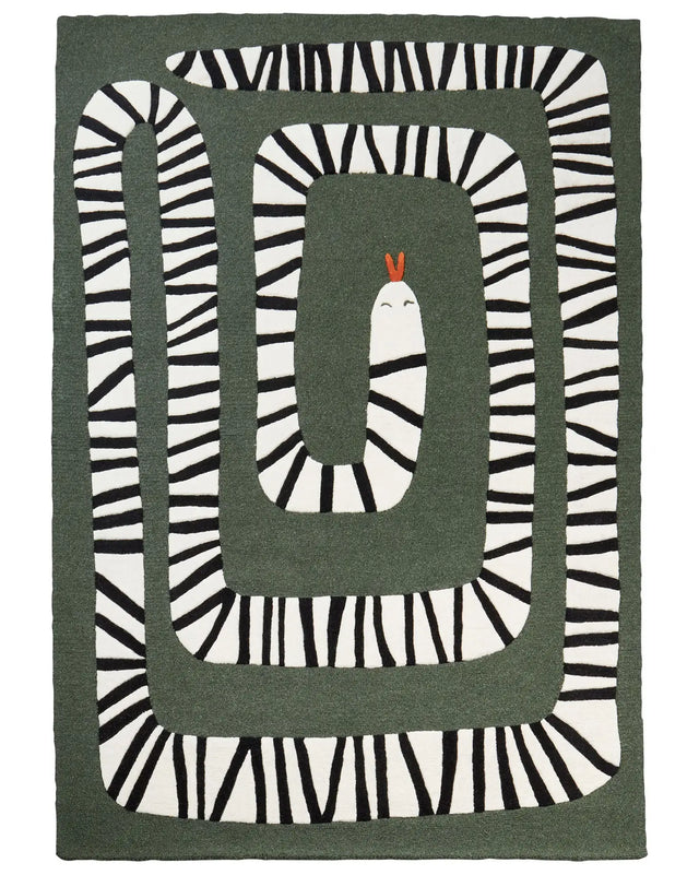 Area Rug Green Wool 160 x 230 cm Rectangular Shape Accent Rug Beliani