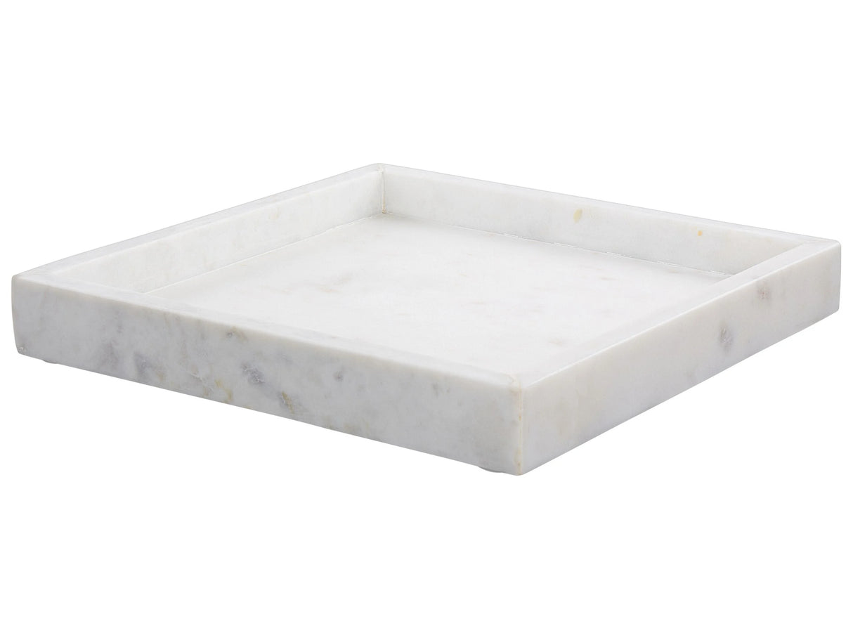 Decorative Tray Marble White Square Modern Style Home Decor Beliani