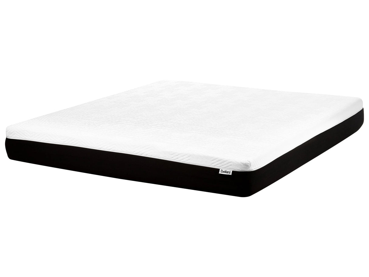 Latex Foam Mattress White and Black EU Super King Size 6ft Medium Zippered Removable Polyester Cover Bedroom Accessories Beliani