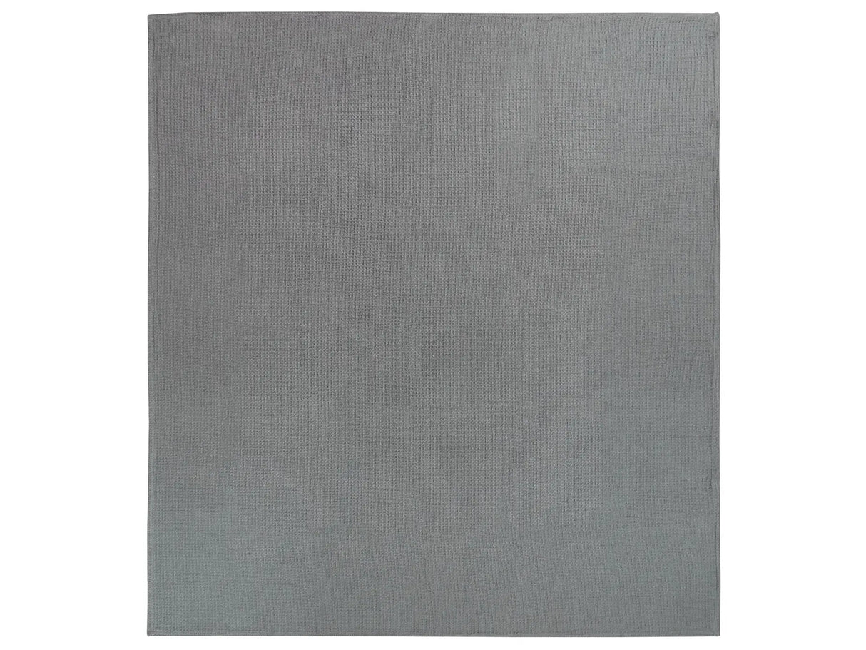 Bedspread Dark Grey Cotton 220 x 200 cm with a Solid Pattern Decorative Throw Bedding Bedroom Beliani