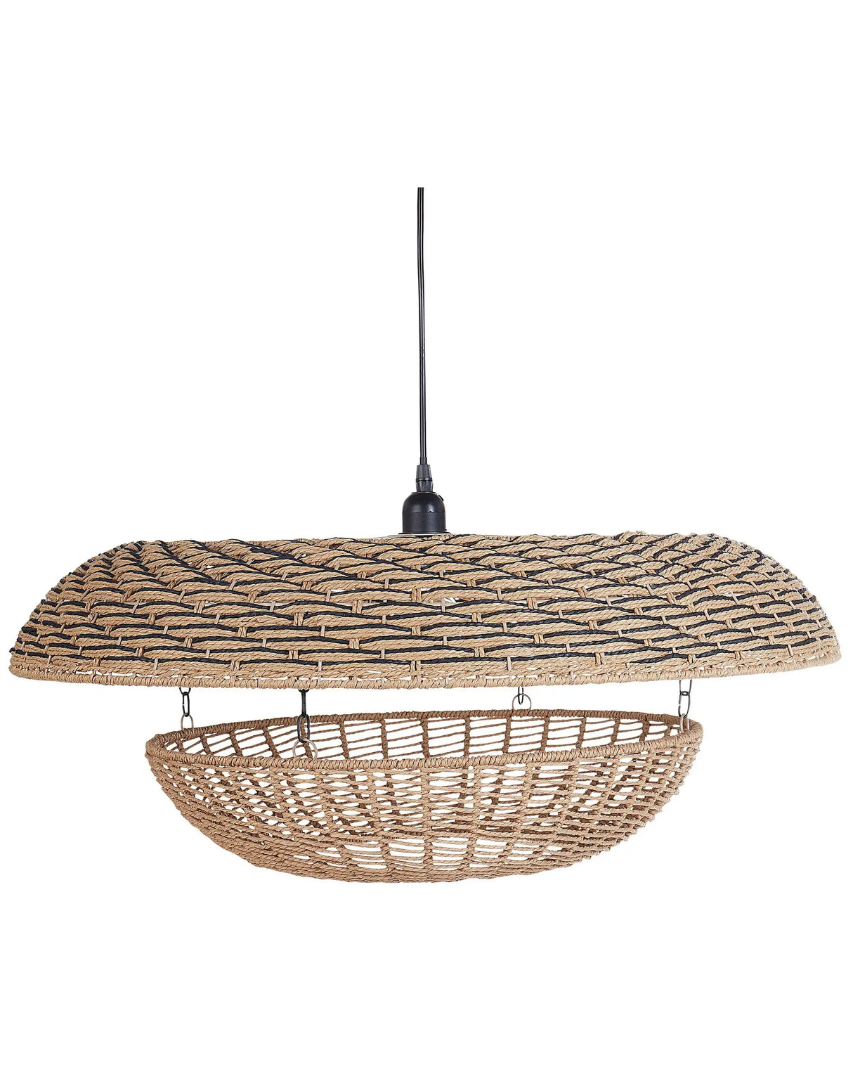 Pentant Lamp Natural Paper Rope Shade Lighting Hanging Light Beliani