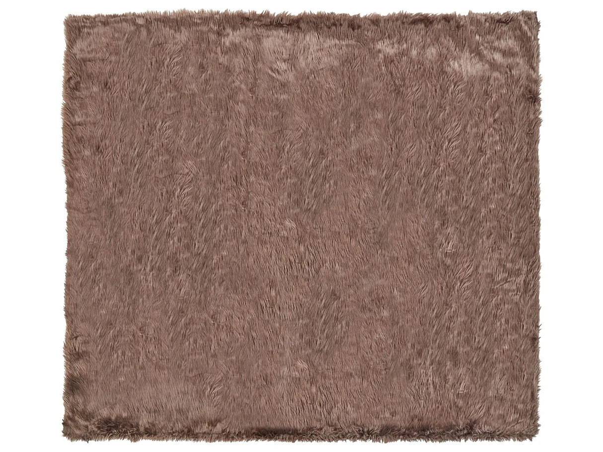Bedspread Brown Soft Fabric 200 x 220 cm Faux Fur Blanket Beliani