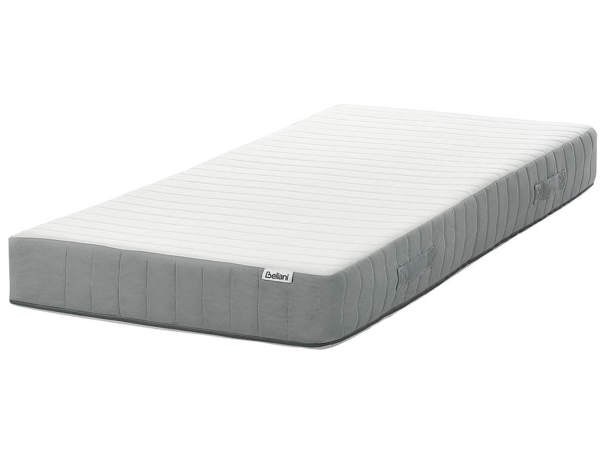 Pocket Sprung Mattress EU Single Size with Handles Memory Foam Filling Removable Cover 3ft Firm Modern Design Quilted Beliani