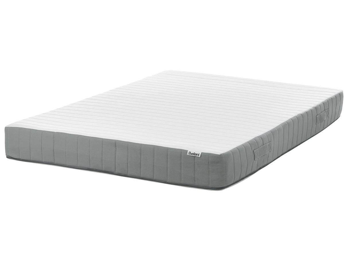 Pocket Sprung Mattress EU Double Size with Handles Memory Foam Filling Removable Cover 4ft6 Firm Modern Design Quilted Beliani