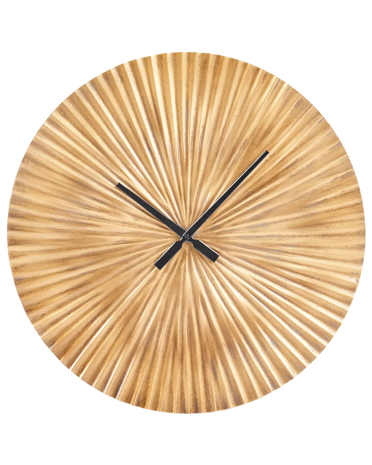 Wall Clock Brass Finish Aluminium 59 cm Living Room Dining Room Decoration Beliani