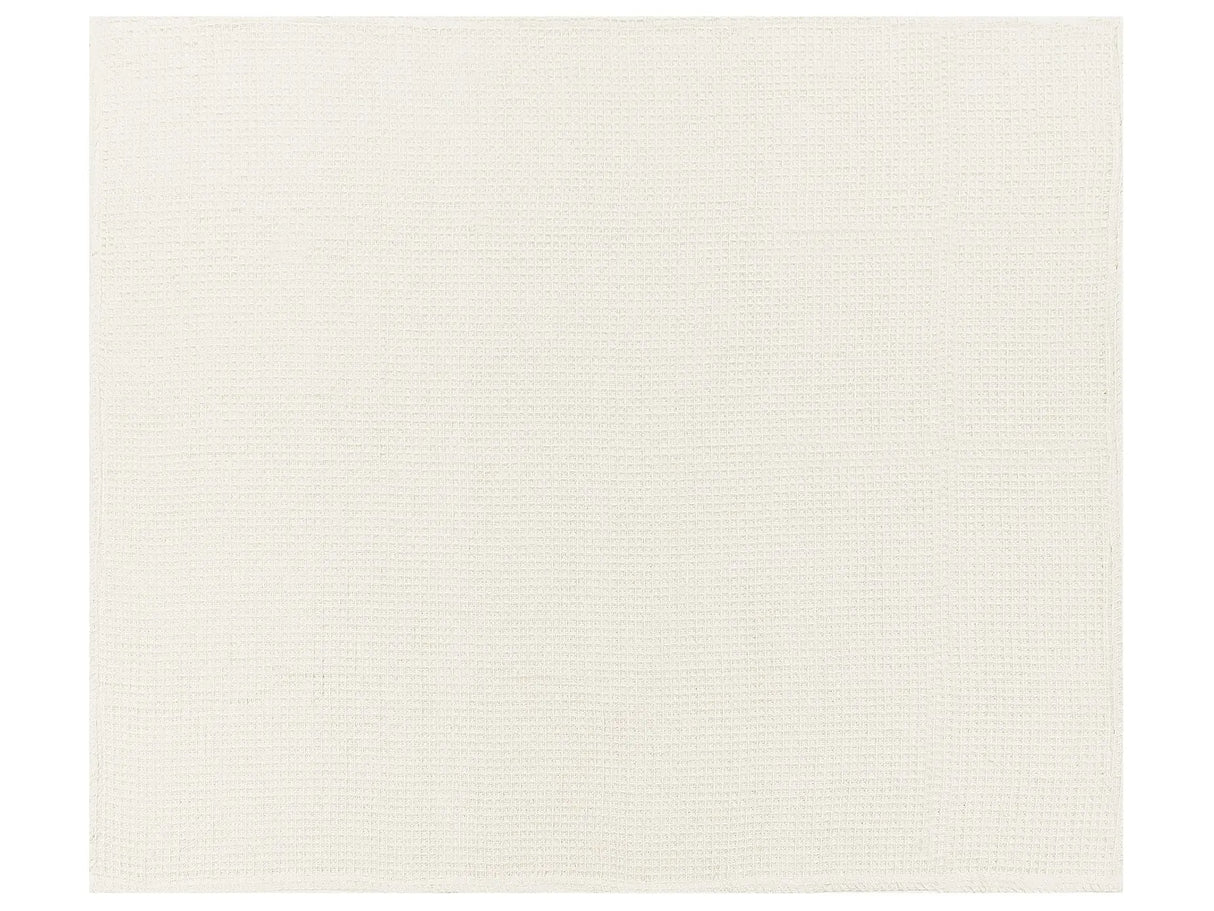 Bedspread Light Beige Cotton 220 x 240 cm Waffle Pattern Bed Throw Living Room Bedroom Texiles Beliani