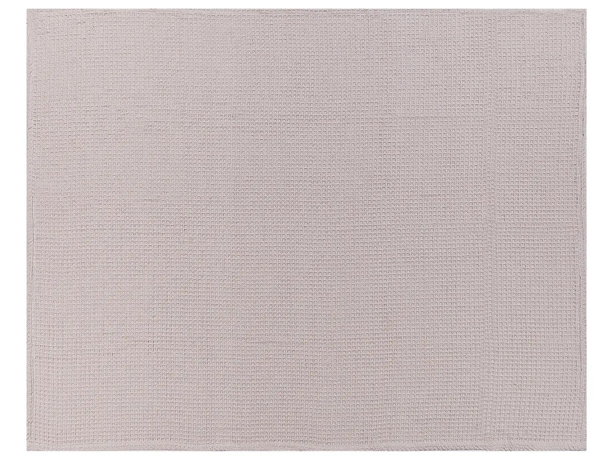 Bedspread Pastel Pink Cotton 150 x 200 cm Waffle Pattern Bed Throw Living Room Bedroom Texiles Beliani