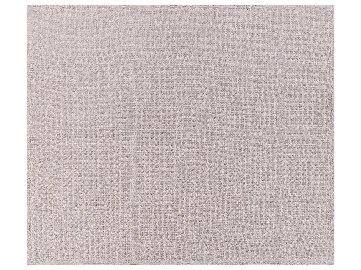 Bedspread Pastel Pink Cotton 220 x 240 cm Waffle Pattern Bed Throw Living Room Bedroom Texiles Beliani