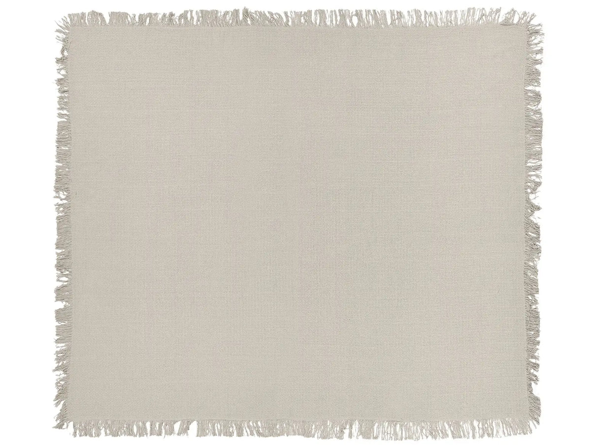 Bedspread Grey Cotton Fabric 200 x 220 cm with Tassels Decorative Throw Blanket Bedding Classic Design Bedroom Beliani