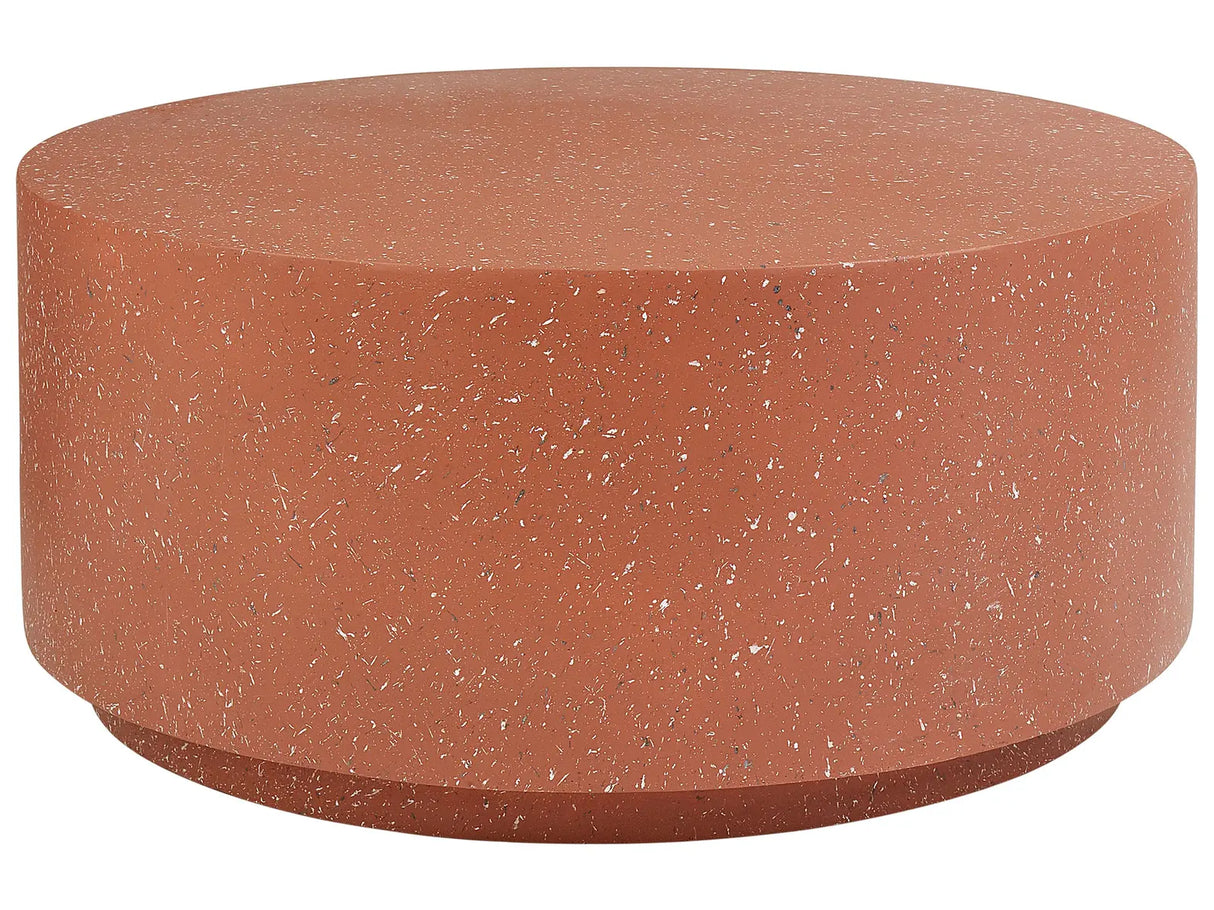 Accent Coffee Table Red with Terrazzo Effect MgO Fiberglass 90 cm Round Top UV Stain Rust Water Wind Resistant Modern Outdoor Living Room Beliani