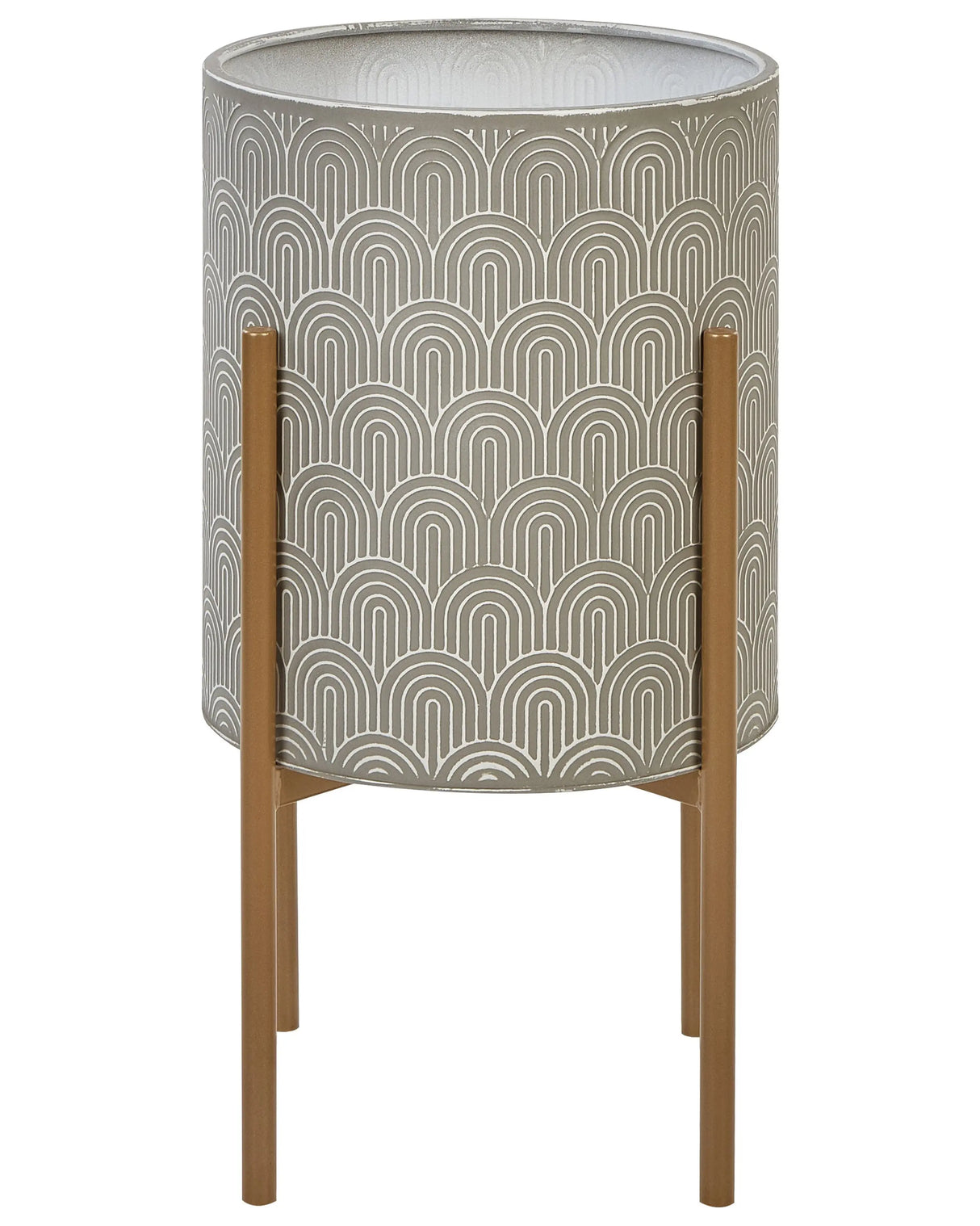 Plant Stand Grey Iron 31 x 31 x 58 cm Indoor Metal Flower Modern Industrial Standing Planter Beliani