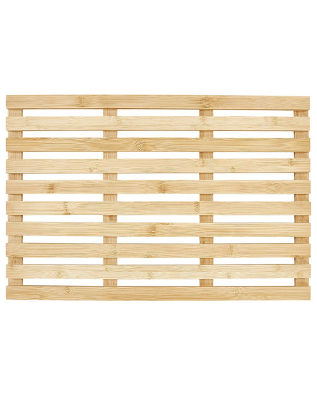 Bath Mat Light Wood Bamboo 53 x 36 cm Bathroom Accessories Beliani