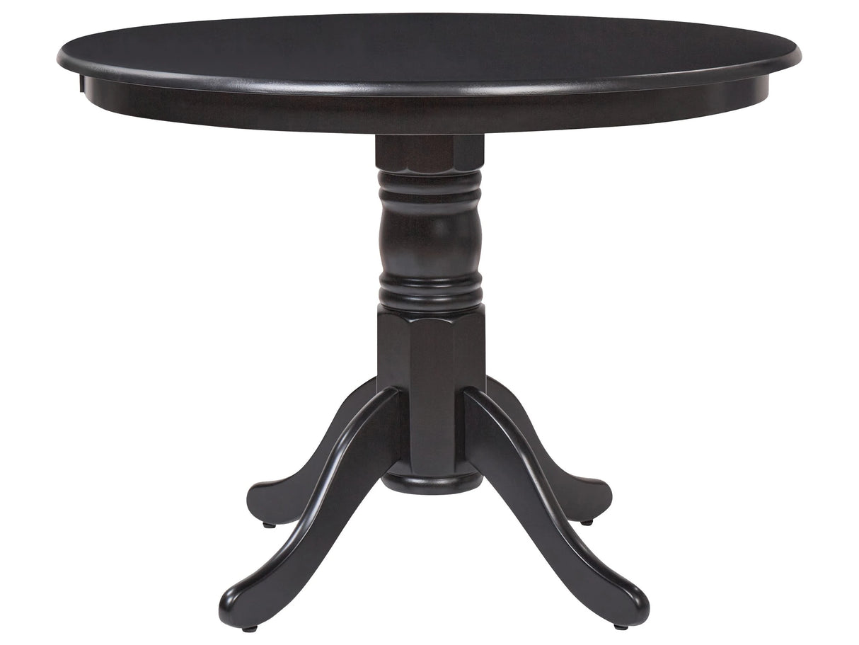 Dining Table Black Rubberwood 100 cm Round Vintage Beliani