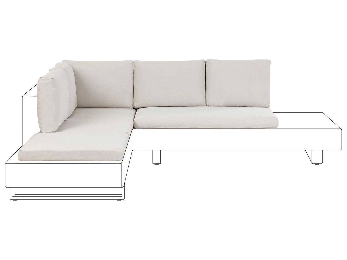 Outdoor Cushion Cover Set Off-White Polyester Olefin Water Resistant Extra Covers Set UV Protection with Zip Beliani