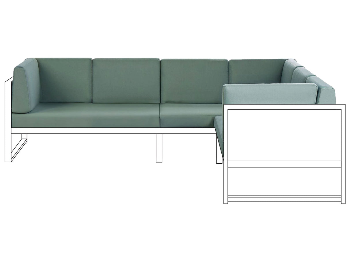 Outdoor Cushion Covers for Garden Set Green UV Resistant Zippered Beliani