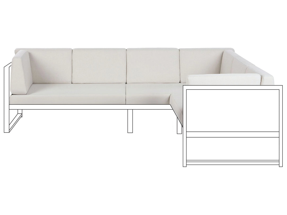 Outdoor Cushion Covers for Garden Set Off-White UV Resistant Zippered Beliani