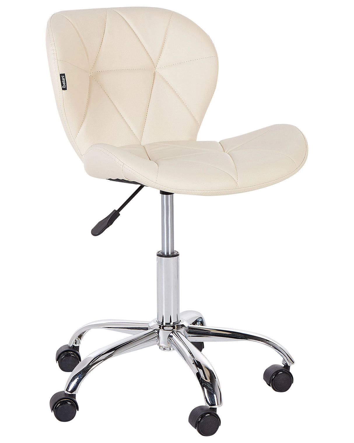 Desk Chair Office Beige Faux Leather Swivel Adjustable Height Modern Beliani
