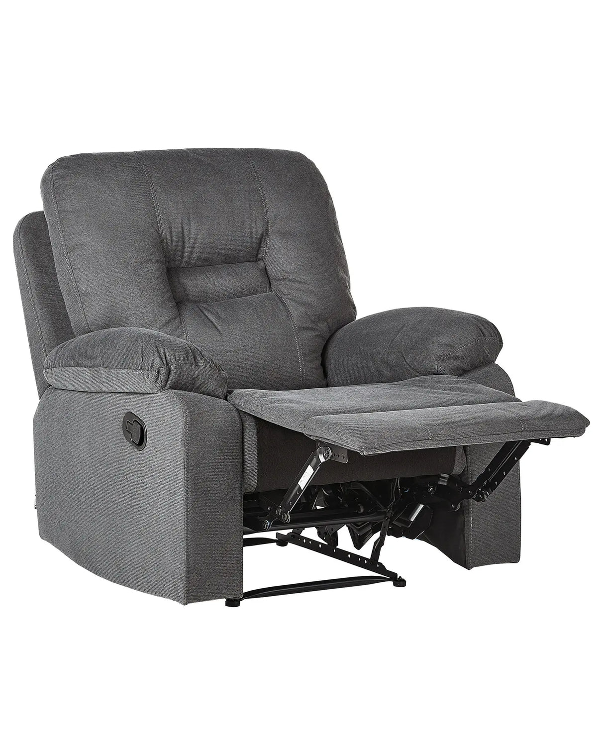 Recliner Chair Dark Grey Push-Back Manually Adjustable Back and Footrest Beliani