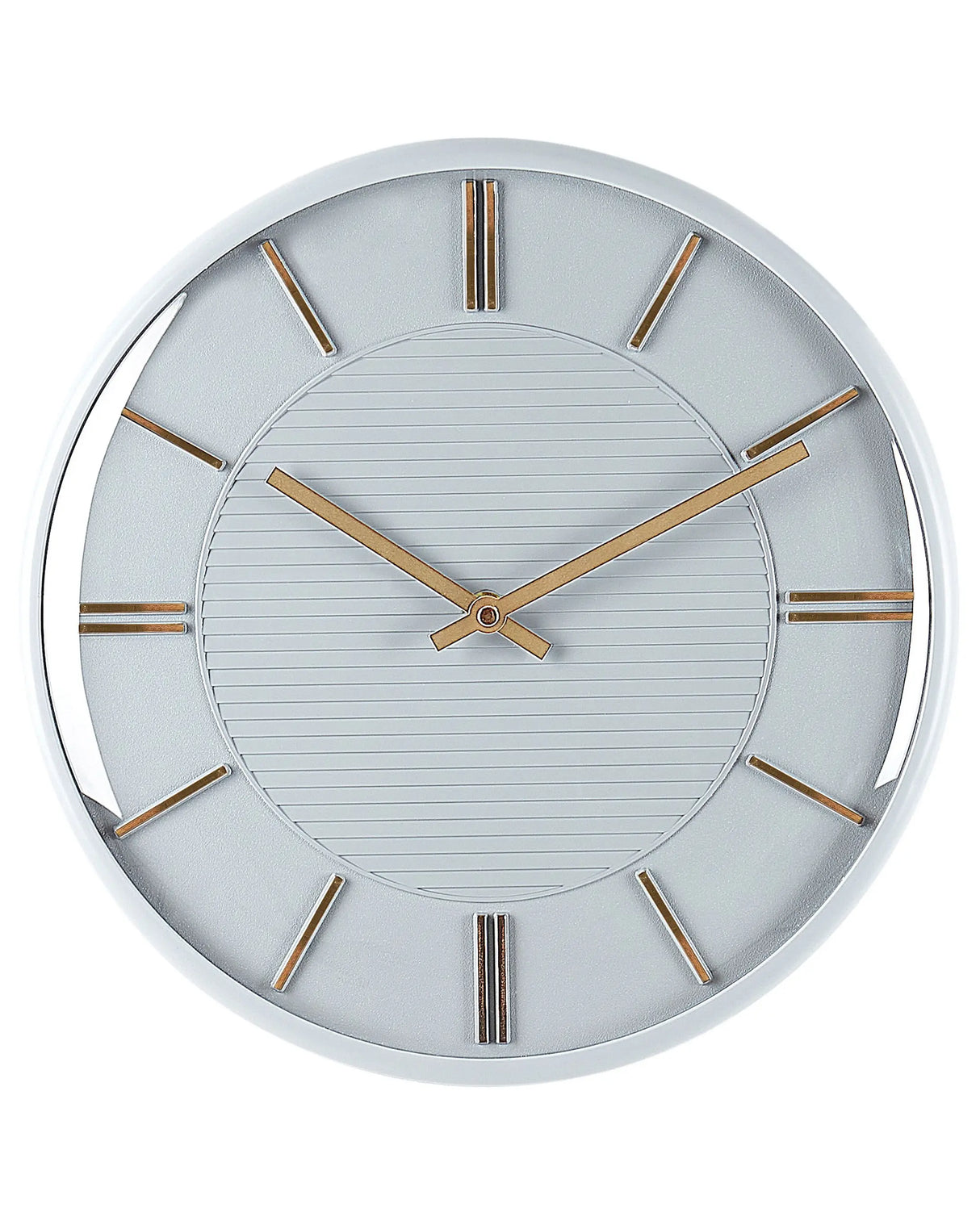 Wall Clock Grey Metal Synthetic Material 34 cm Glam Design without Numbers Living Room Decor Beliani