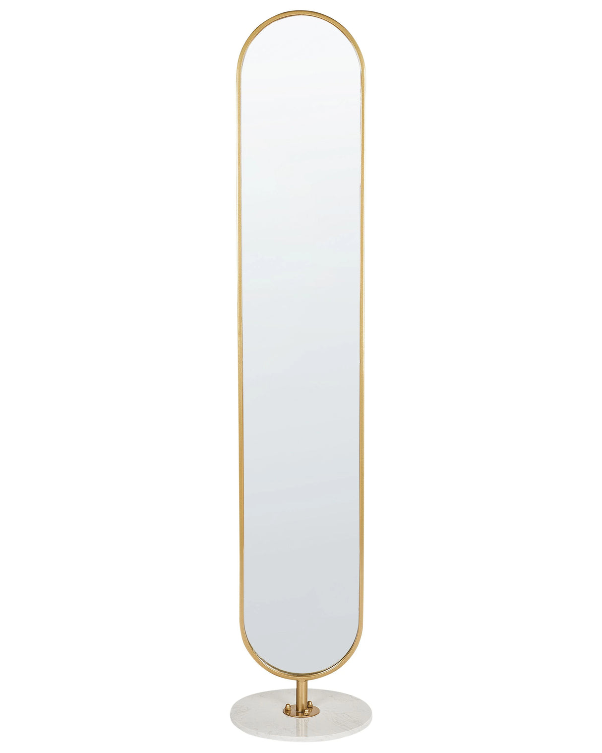 Coat Stand with Mirror and Shelf Gold Metal Marble Base Freestanding Jacket Rack Industrial Hallway Accessories Beliani