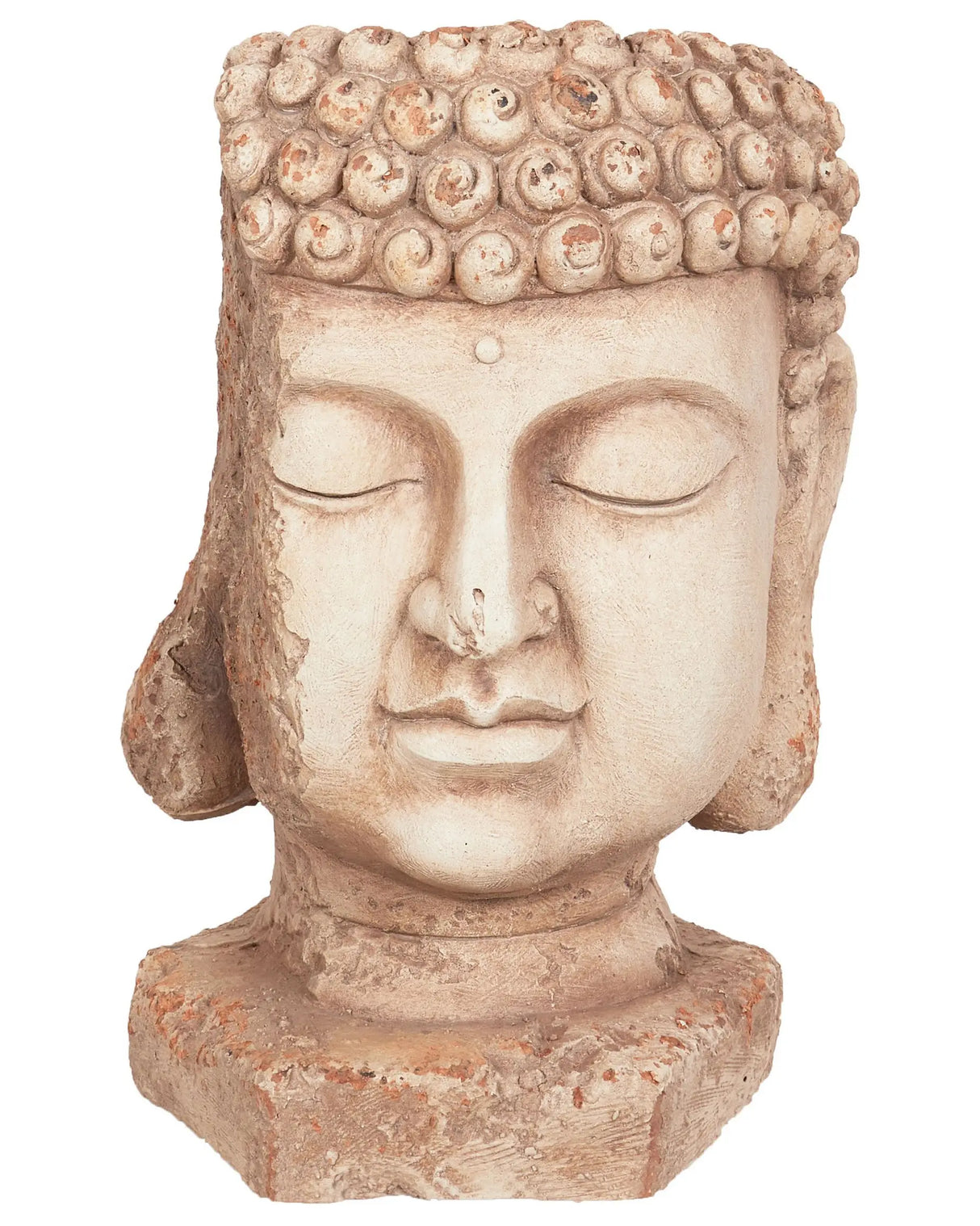 Plant Pot Beige Outdoor Indoor Flower Pot Retro Buddha Head Beliani