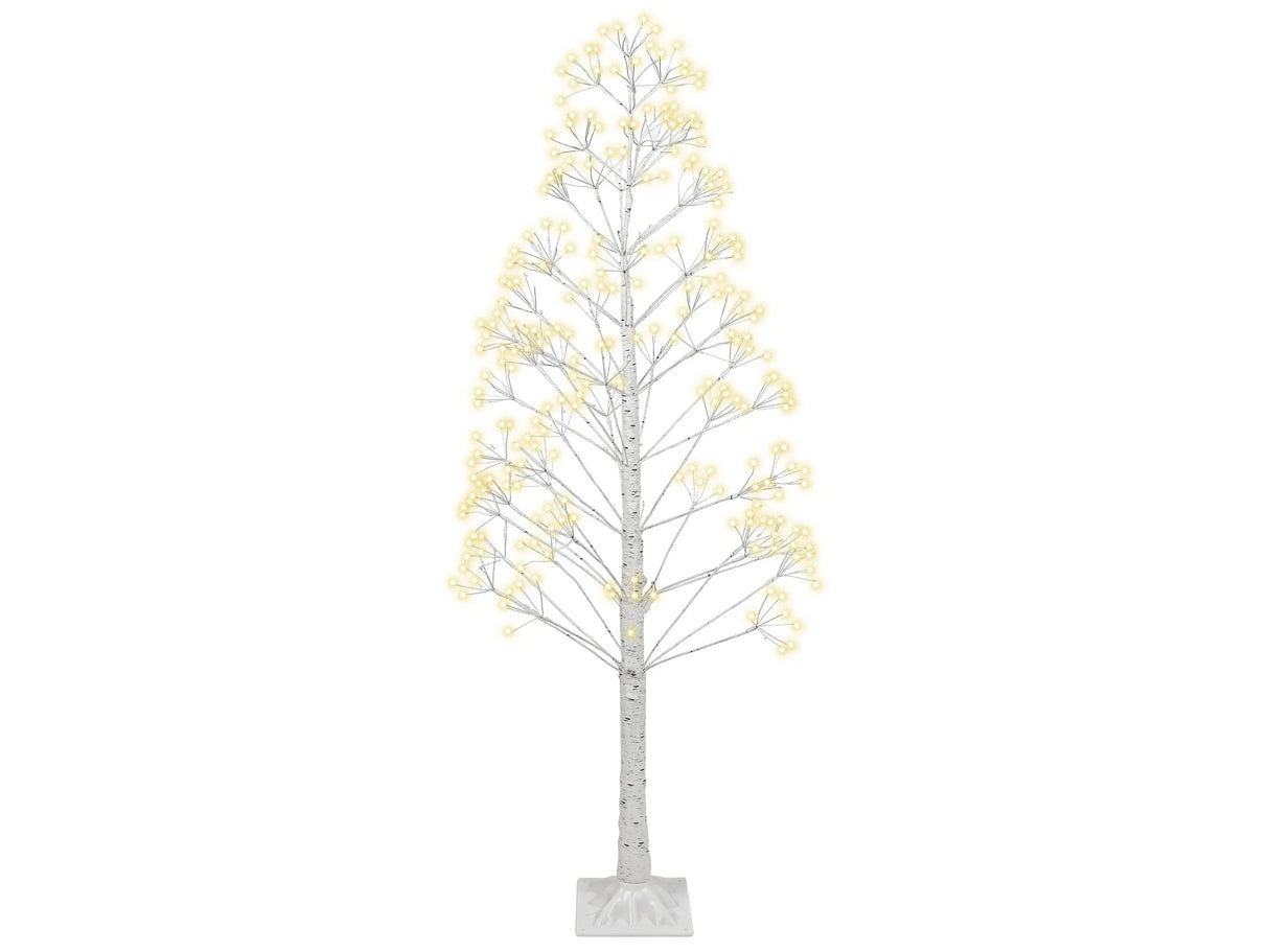 Artificial Christmas Tree White PE 180 cm Pre-Lit LED Lights Outdoor & Indoor Scandinavian Style Beliani