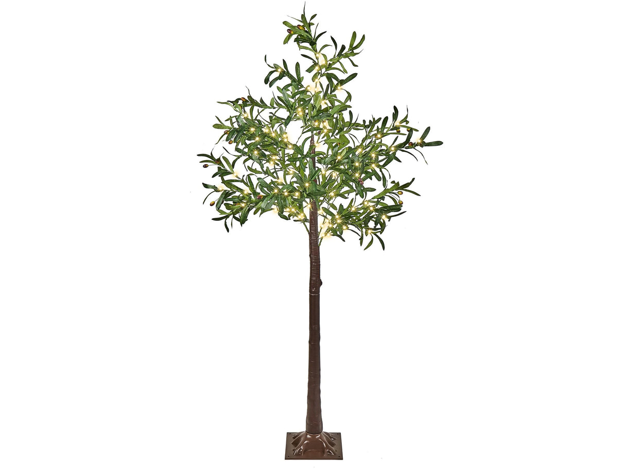 Artificial Christmas Tree Green PVC 180 cm Pre-Lit LED Lights Outdoor & Indoor Scandinavian Style Beliani