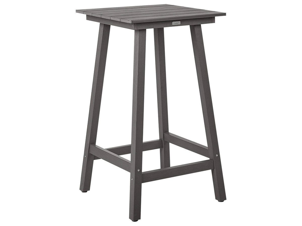 Garden Bar Table Dark Grey Synthetic Material 59 x 59 cm Industrial Traditional Outdoor Garden for Patio Beliani