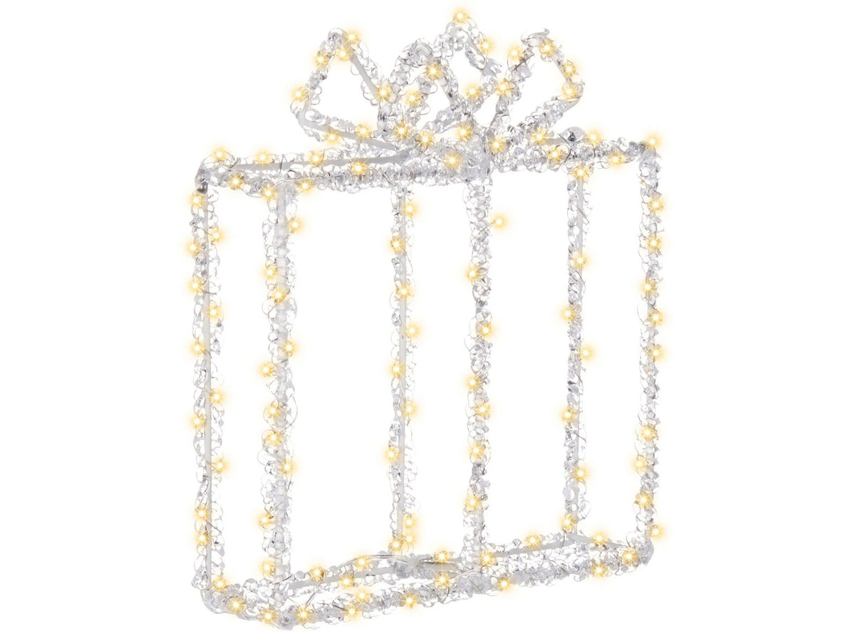 LED Decoration White Acrylic 22 x 6 x 25 cm Indoor Outdoor Christmas Gifts Present Seasonal Accessory Home Dcor with Lights Beliani