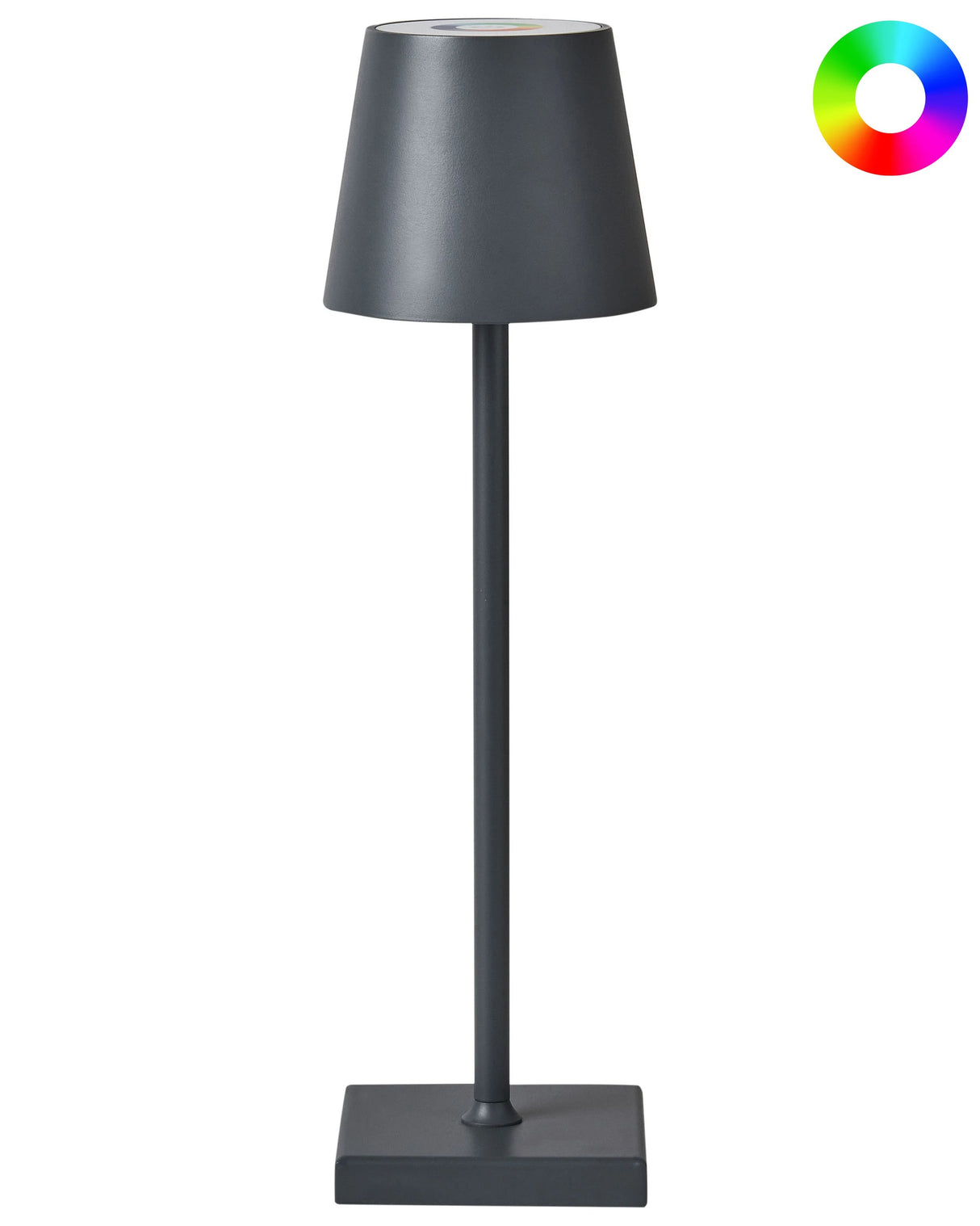 Table Lamp Dark Grey Iron Aluminium Indoor Outdoor Modern Beliani