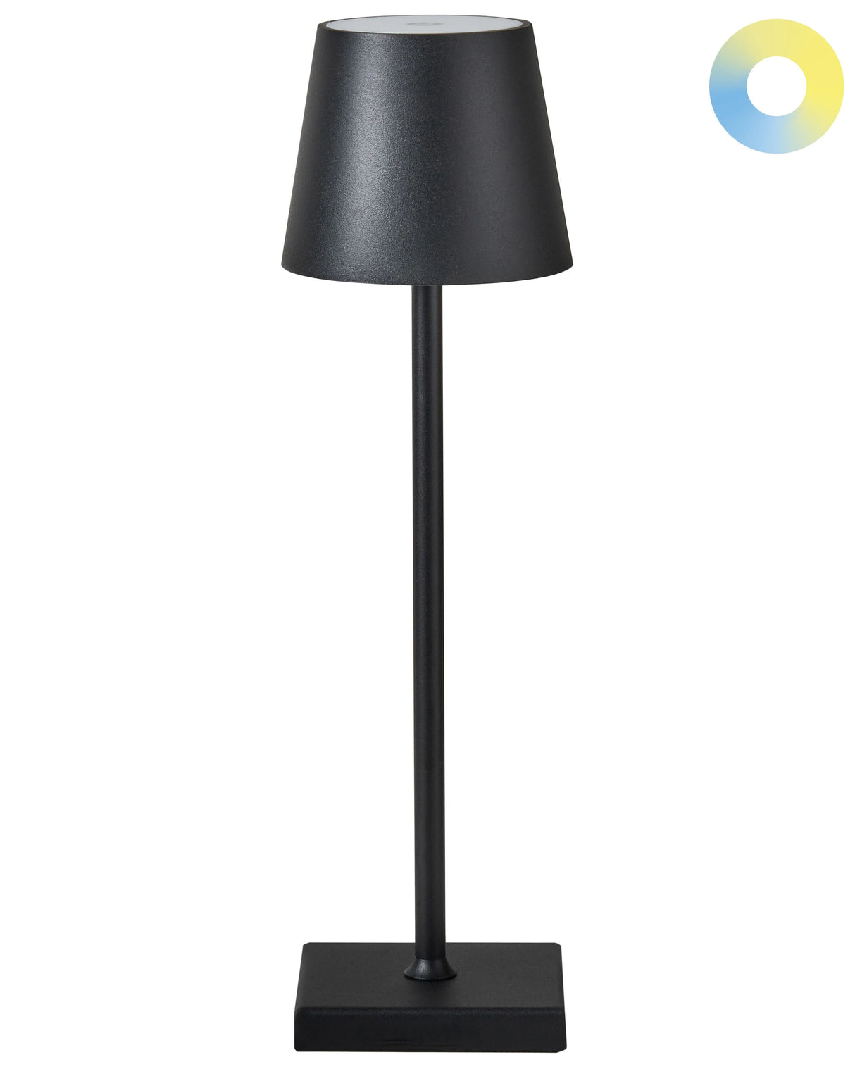 Table Lamp Black Aluminium Indoor Outdoor Modern with Touch Switch USB Cable Charging Wireless Beliani