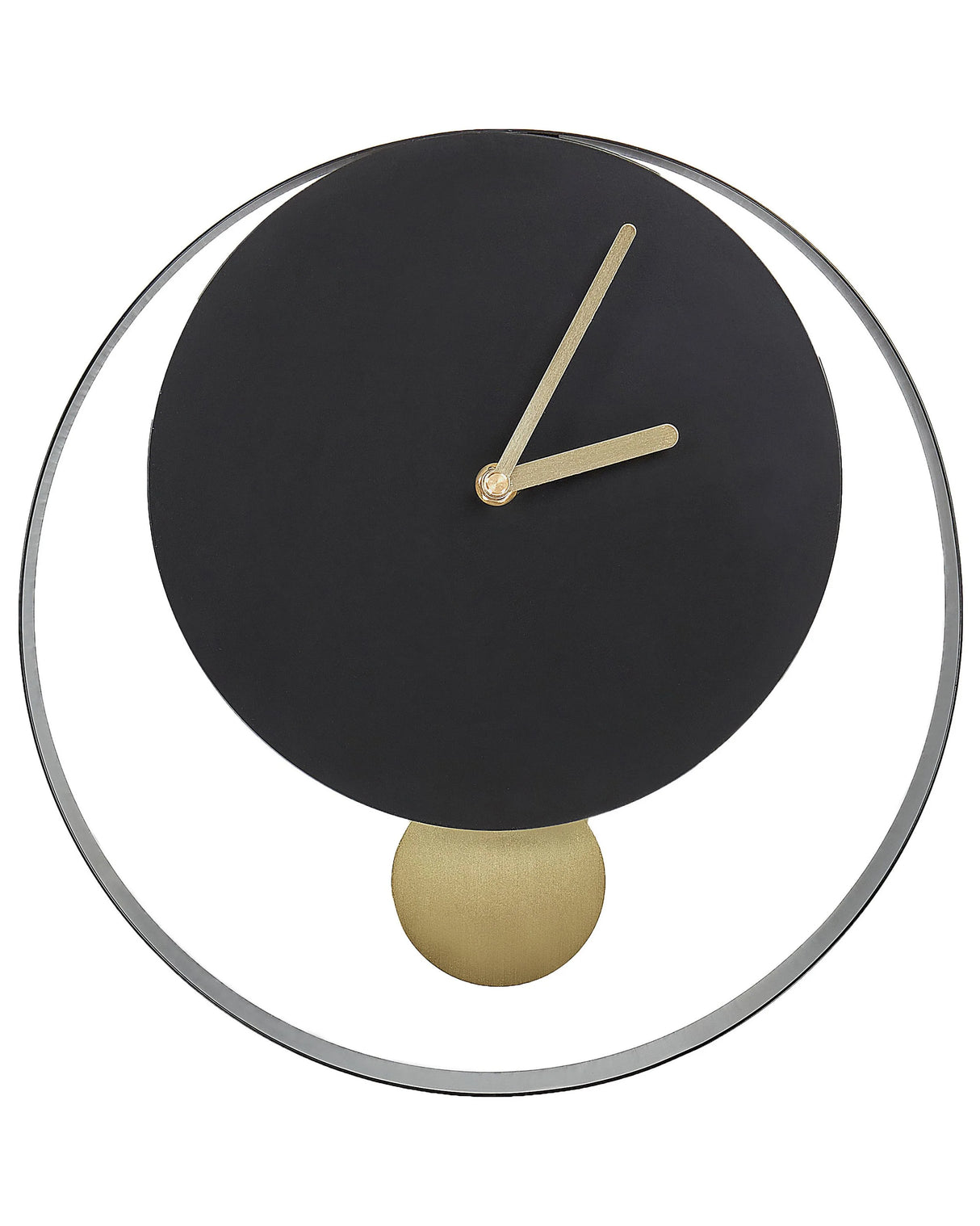 Wall Clock Black and Gold Steel Metal 30 cm Modern Minimalistic Design without Numbers Living Room Decor Beliani