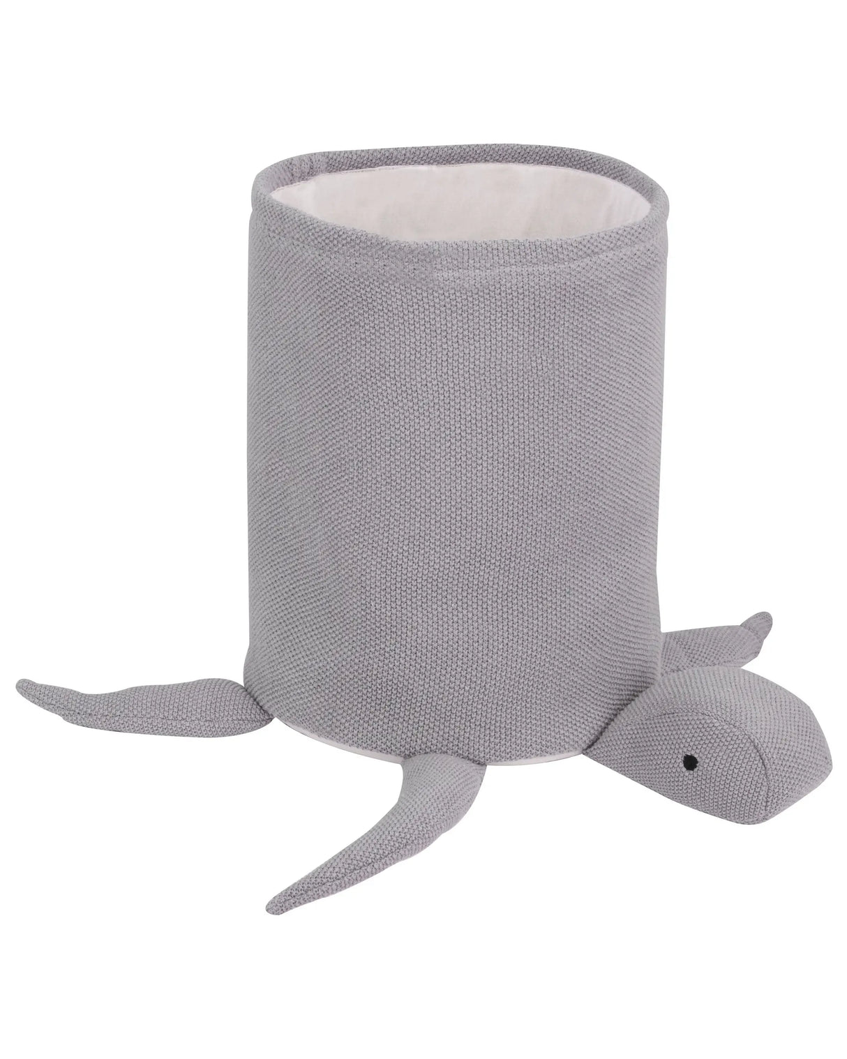Storage Basket Grey Cotton Turtle Knitted Woven Toy Hamper Child's Room Accessory Beliani
