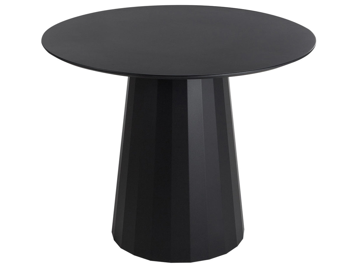 Dining Table Black MDF Steel Frame 100 cm Round Modern Scandinavian Beliani
