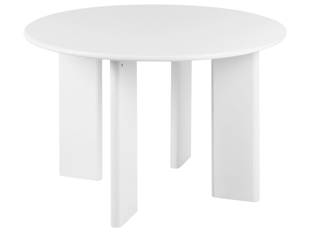 Dining Table White MDF Frame 120 cm Round Modern Beliani