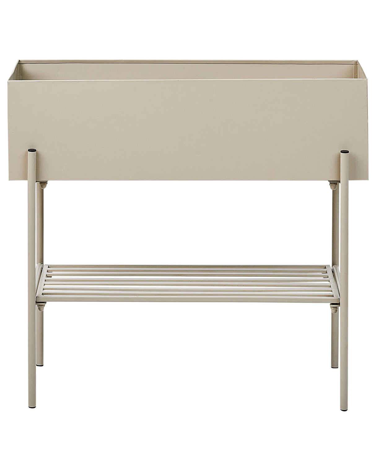 Raised Planter Box Beige Metal Rectangular Indoor Outdoor Garden Bed Beliani