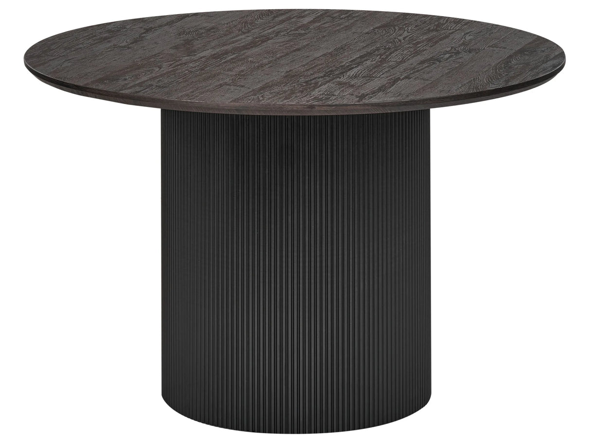 Dining Table Black MDF Top 120 cm Pedestal Base Modern Dining Room Furniture Beliani