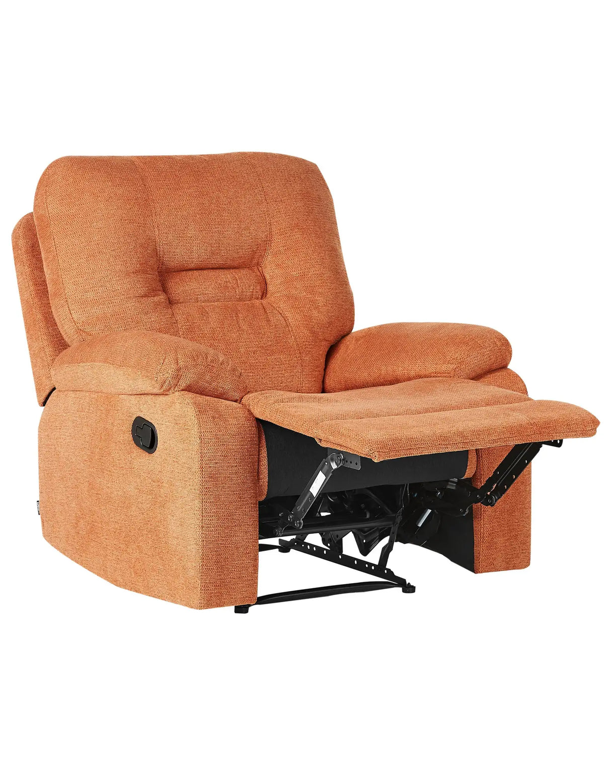 Recliner Chair Orange Push-Back Manually Adjustable Back and Footrest Living Room Furniture Beliani