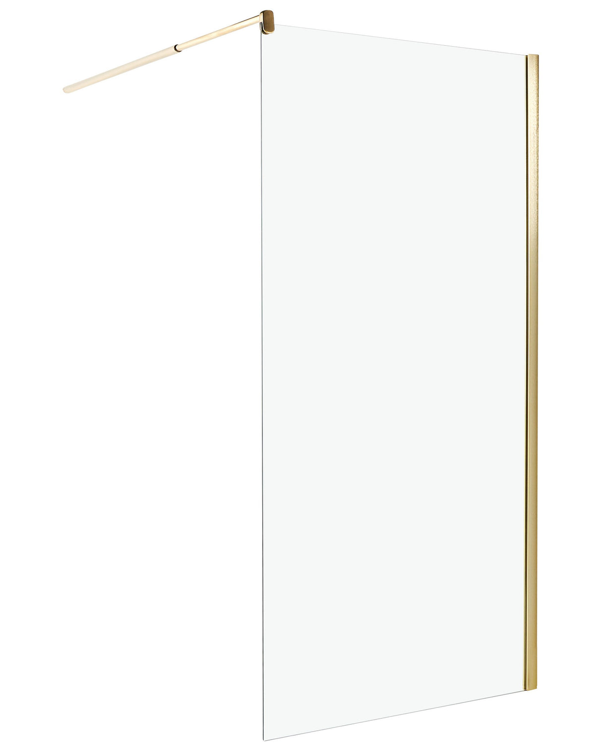 Shower Screen Gold Tempered Glass Wet Room Bathroom Doorless Enclosure 100 x 190 Beliani