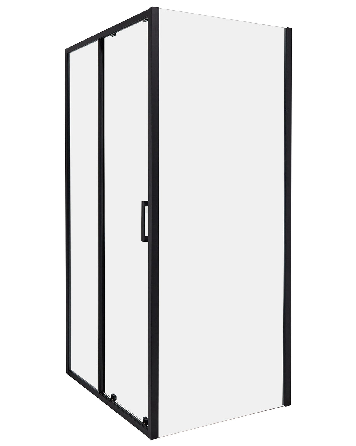 Shower Enclosure Black Tempered Glass Aluminium Frame Single Door 80 x 100 x 185 cm Modern Design Beliani
