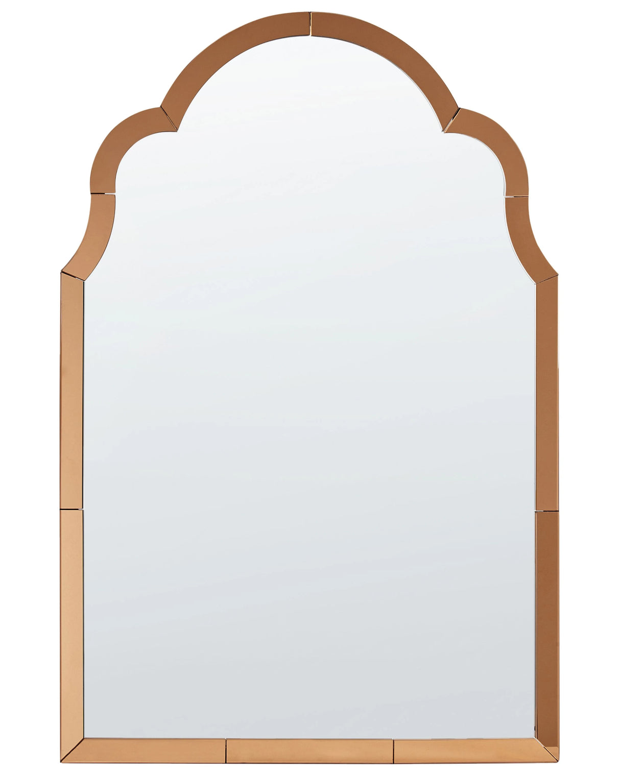 Wall Mirror Copper Glass and MDF 60 x 89 cm Art Deco Style Statement Hanging Mirror Beliani