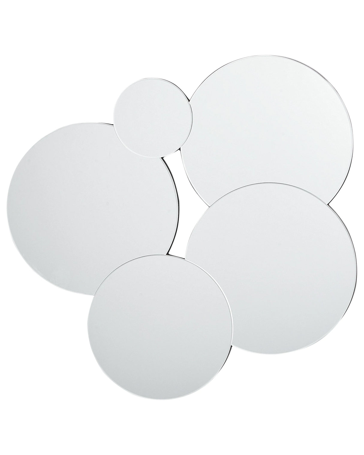 Wall Mirror Silver Glass and MDF 80 x 82 cm Circles Design Frameless Beliani