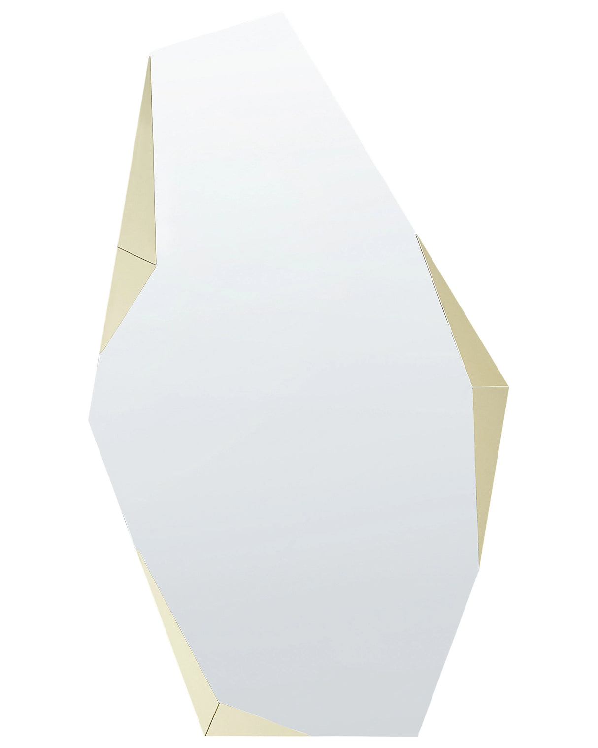 Wall Mirror Gold Glass and MDF 68 x 120 cm Irregular Design Frameless Beliani