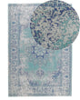 Area Rug Blue 140 x 200 cm Oriental Distressed Living Room Bedroom Beliani