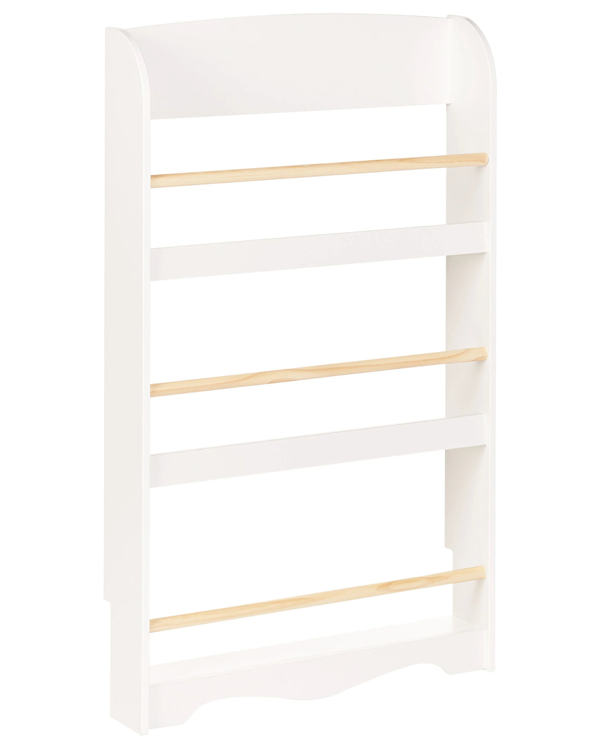 Wall Bookshelf White 3 Tier Pine Wood MDF Kids Room Beliani