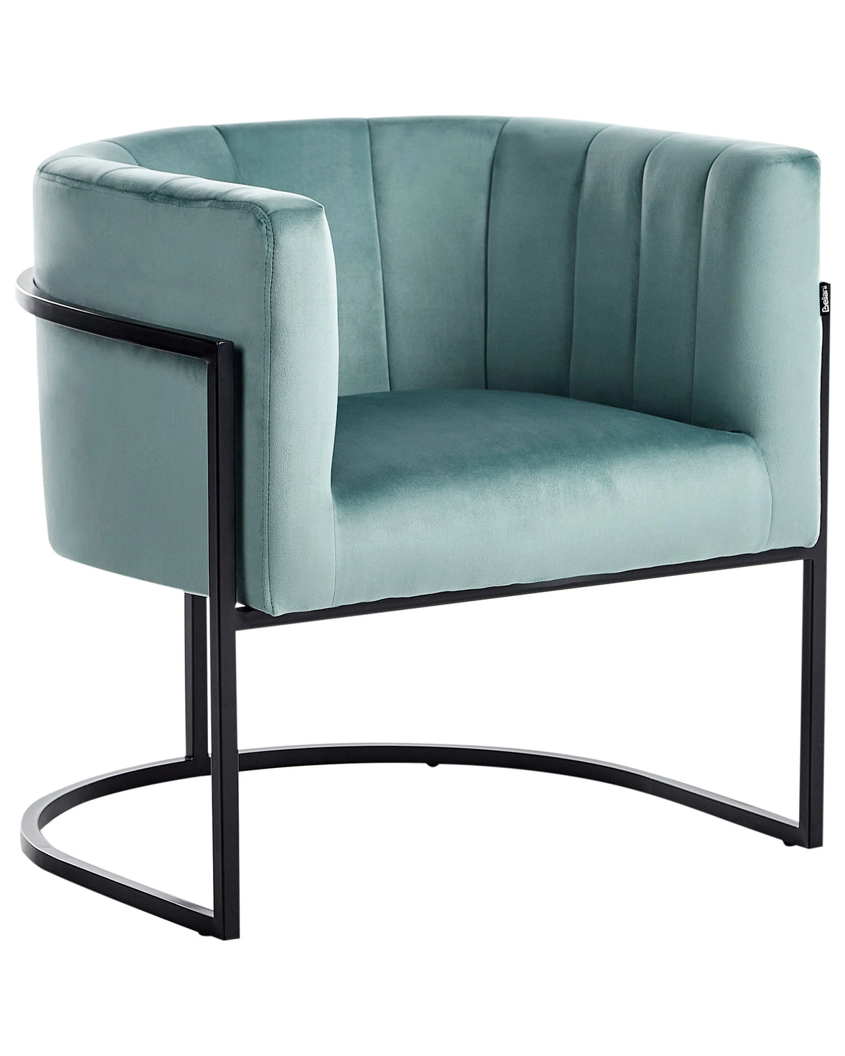 Armchair Mint Green Velvet Metal Black Frame Accent Chair Glamour Style Living Room Dining Room Beliani