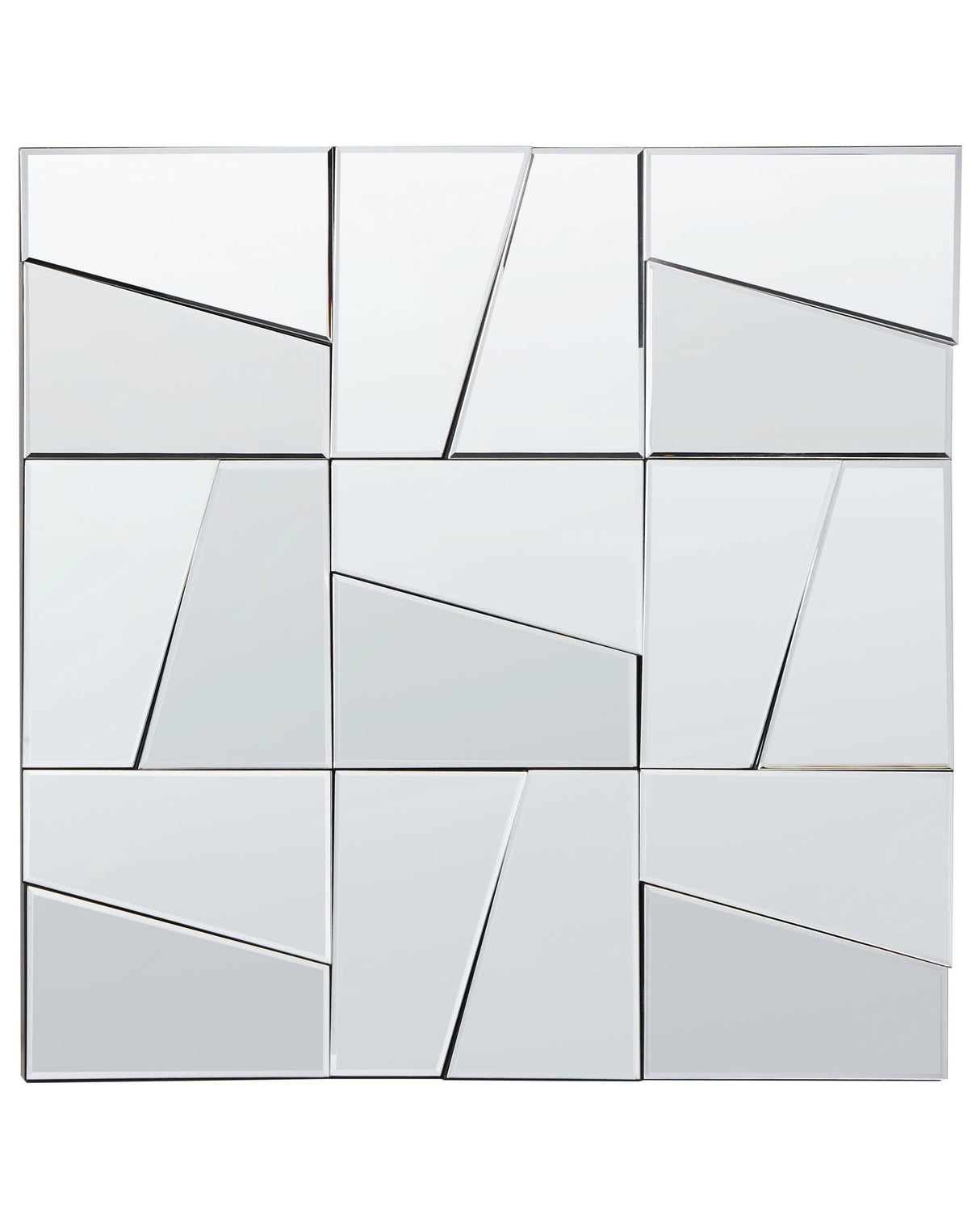 Wall Mirror Silver Glass and MDF 80 x 80 cm Square Shape Modern Style Living Room Hallway Beliani
