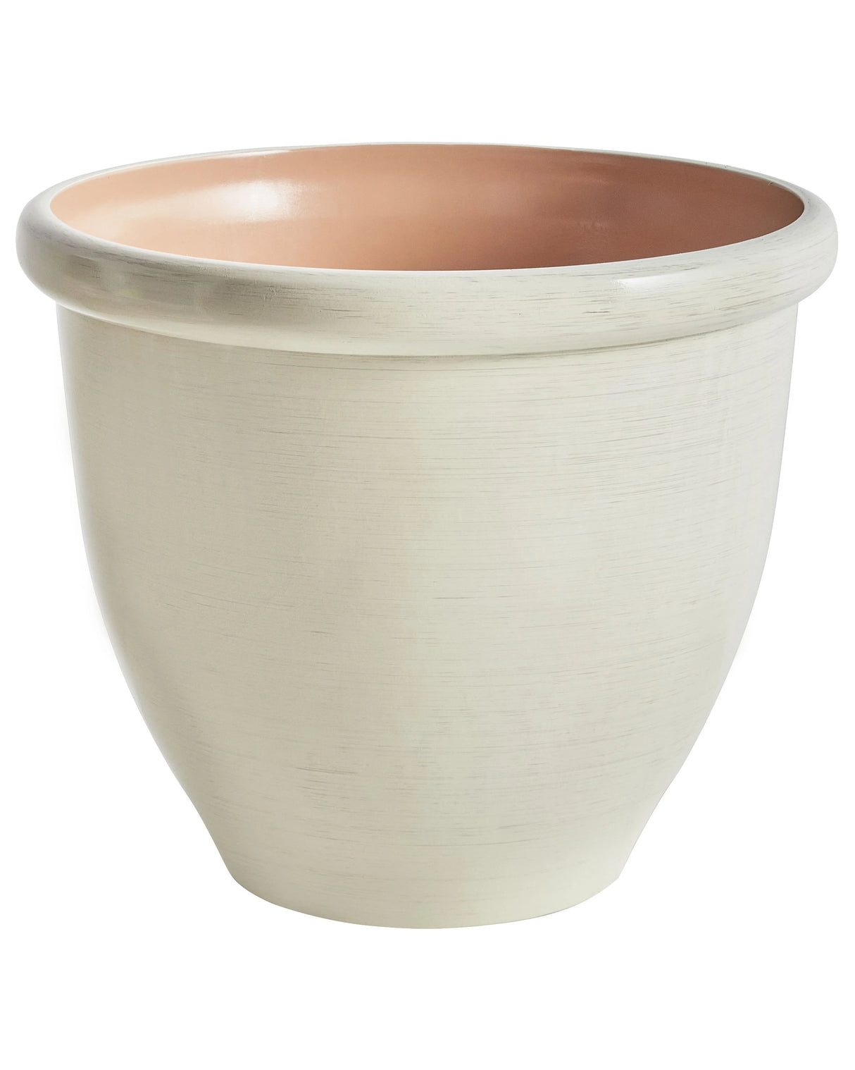 Plant Pot Planter Solid Light Beige Stone Mixture Polyrasin Matt Outdoor Resistances Round 49 cm All-Weather Beliani