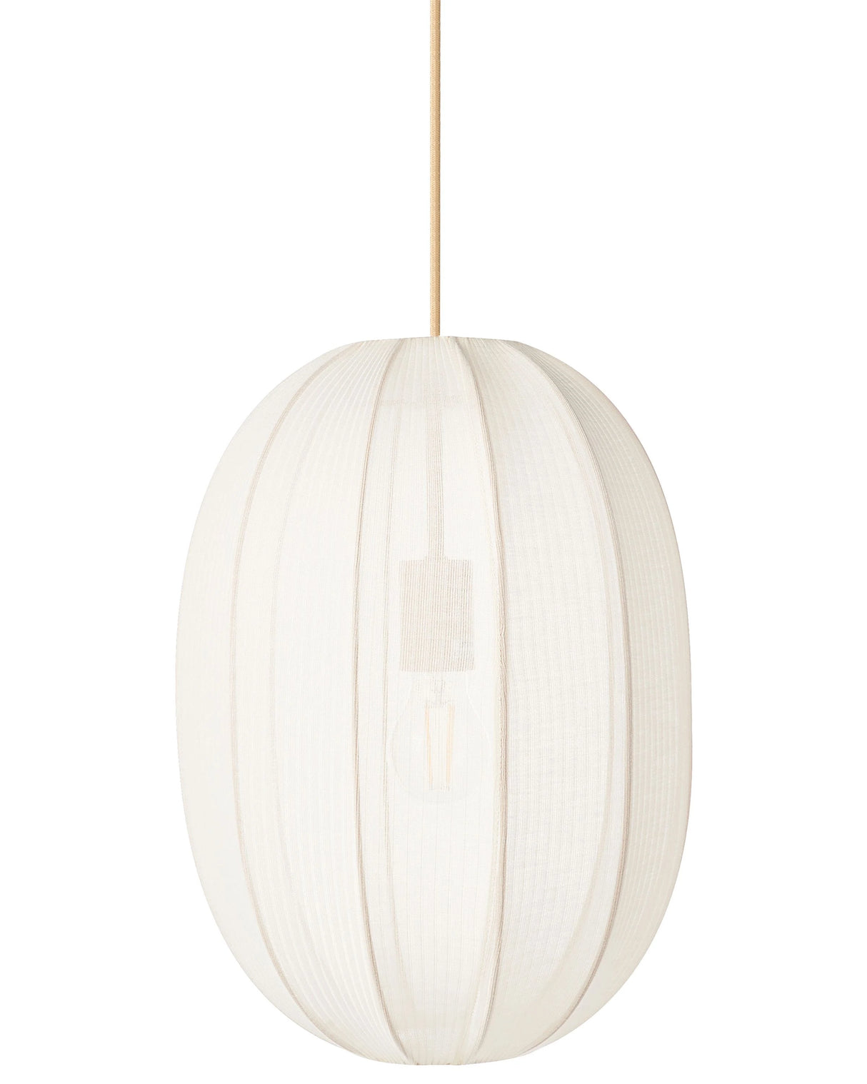 Hanging Pendant Lamp White Nylon Shade Modern Design Living Room Light Beliani